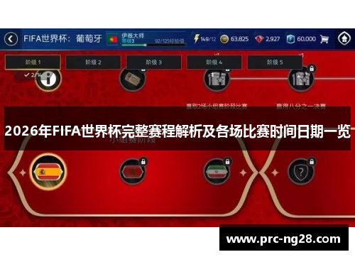 2026年FIFA世界杯完整赛程解析及各场比赛时间日期一览